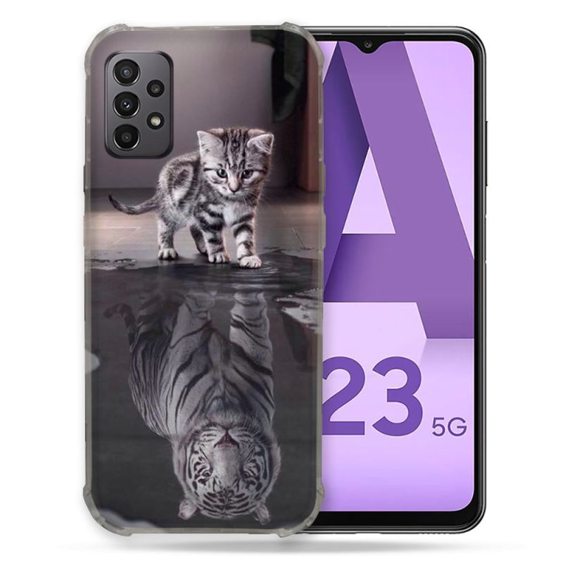 Coque Pour Samsung Galaxy A23 5G Animal Chat Reflet