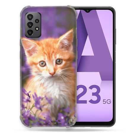 Coque Pour Samsung Galaxy A23 5G Animal Chat Violet