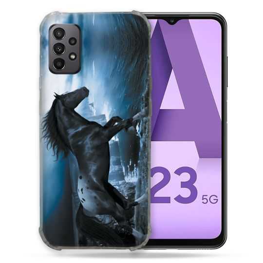 Coque Pour Samsung Galaxy A23 5G Animal Cheval Noir