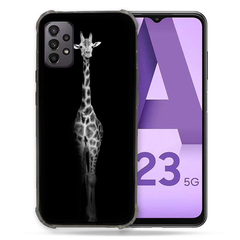 Coque Pour Samsung Galaxy A23 5G Animal Girafe Noire