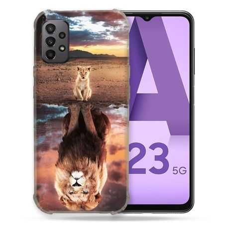 Coque Pour Samsung Galaxy A23 5G Animal Lion Reflet
