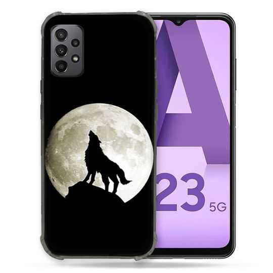 Coque Pour Samsung Galaxy A23 5G Animal Loup Noir