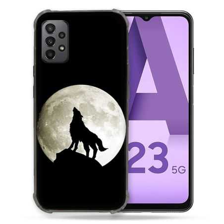 Coque Pour Samsung Galaxy A23 5G Animal Loup Noir