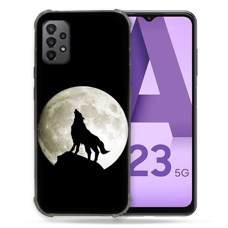 Coque Pour Samsung Galaxy A23 5G Animal Loup Noir