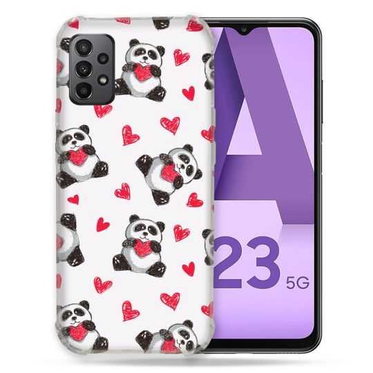 Coque Pour Samsung Galaxy A23 5G Animal Panda Cœur