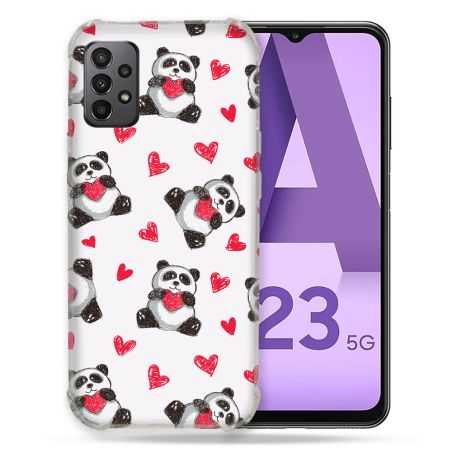 Coque Pour Samsung Galaxy A23 5G Animal Panda Cœur