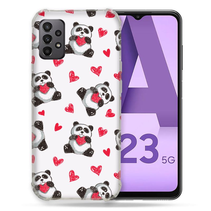 Coque Pour Samsung Galaxy A23 5G Animal Panda Cœur