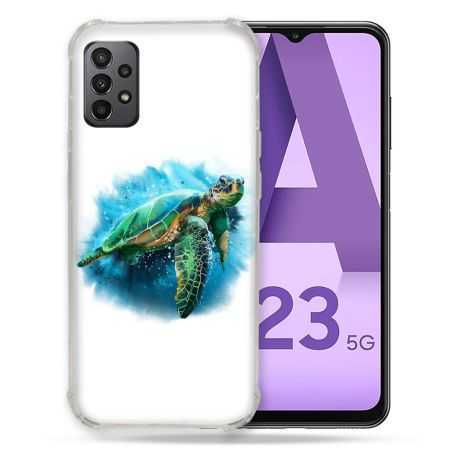Coque Pour Samsung Galaxy A23 5G Animal Tortue Blanche multicolore