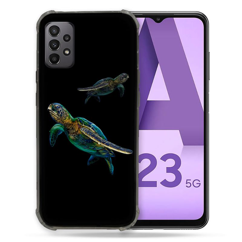 Coque Pour Samsung Galaxy A23 5G Animal Tortue Noire multicolore