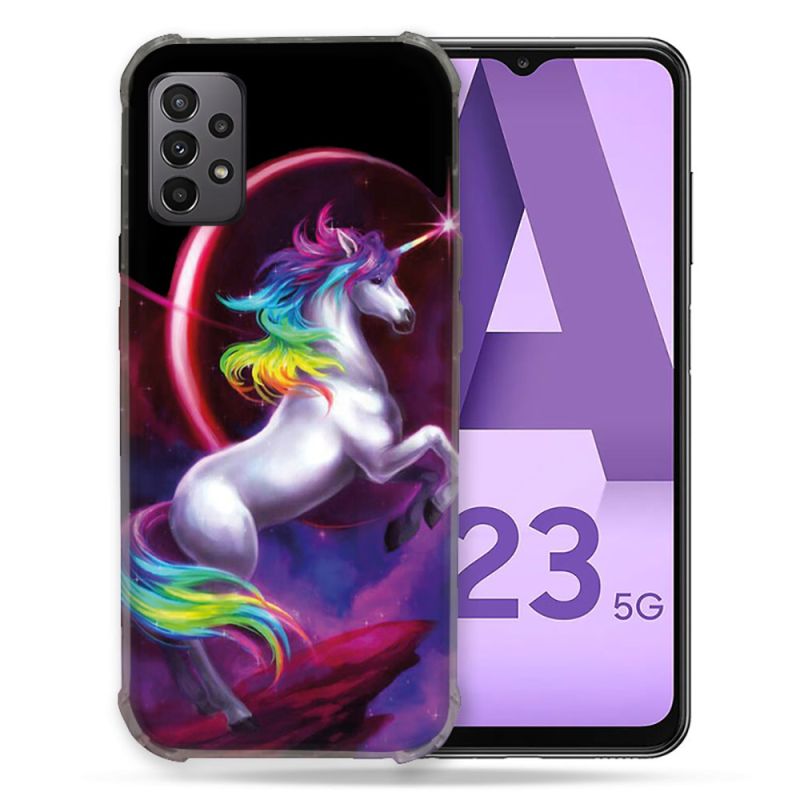 Coque Pour Samsung Galaxy A23 5G Fantastique Licorne Arc en ciel