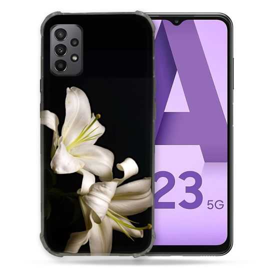 Coque Pour Samsung Galaxy A23 5G Fleur Lys Noir