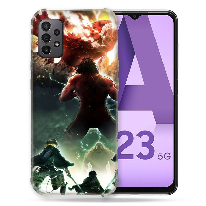 Coque Pour Samsung Galaxy A23 5G Manga Attaque Titans Combat