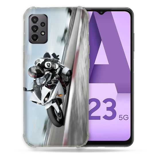 Coque Pour Samsung Galaxy A23 5G Moto Course GP Blanche