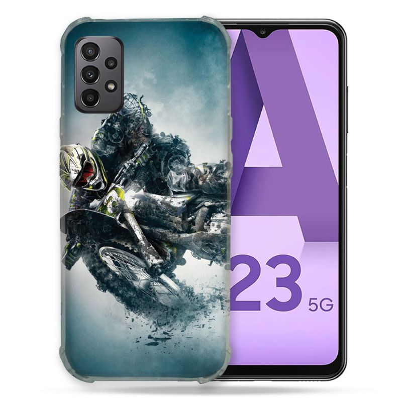 Coque Pour Samsung Galaxy A23 5G Moto Cross Ombre
