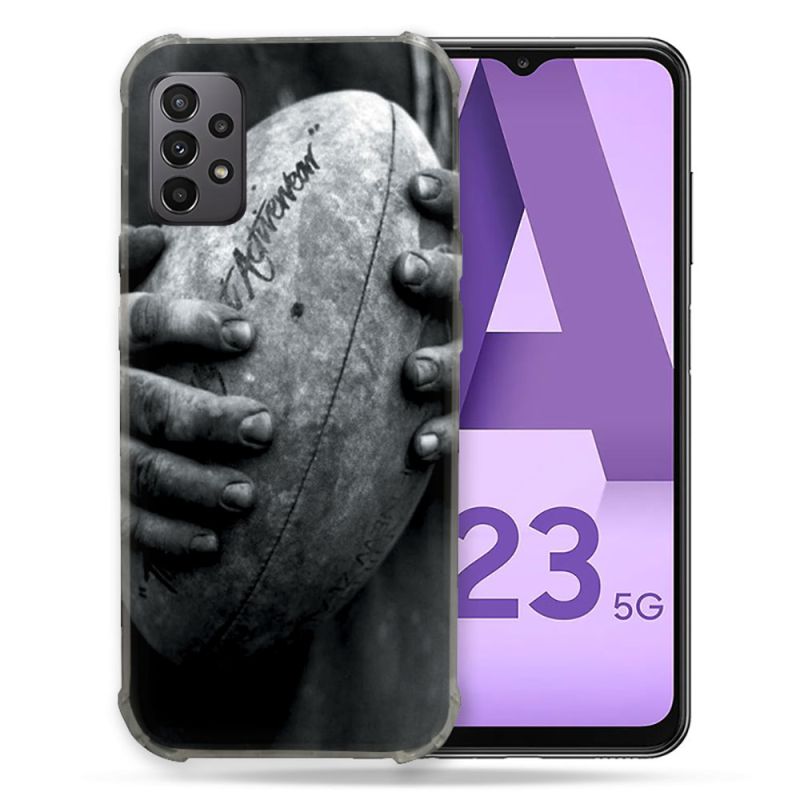 Coque Pour Samsung Galaxy A23 5G Sport Rugby Ballon Vintage