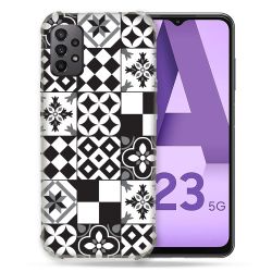 Coque Pour Samsung Galaxy A23 5G Texture Carreau Ciment Noir
