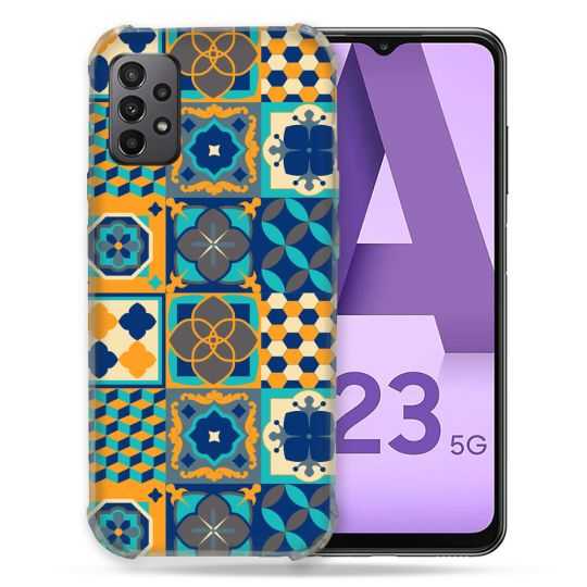 Coque Pour Samsung Galaxy A23 5G Texture Carreau Ciment Orange