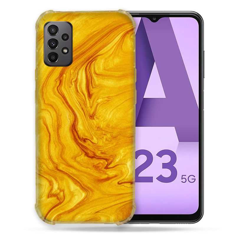 Coque Pour Samsung Galaxy A23 5G Texture Marbre Jaune