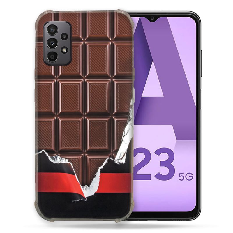 Coque Pour Samsung Galaxy A23 5G Texture Trompe Oeil Chocolat