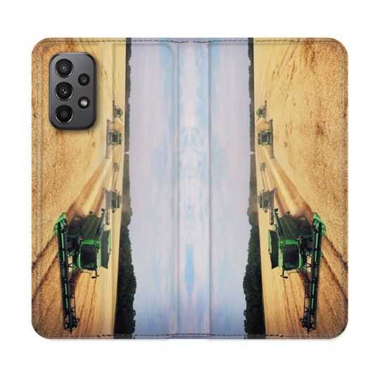 Housse cuir portefeuille Pour Samsung Galaxy A23 5G Agriculture Moissonneuse