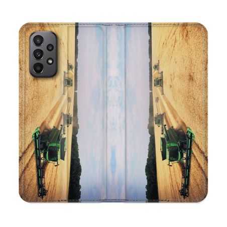 Housse cuir portefeuille Pour Samsung Galaxy A23 5G Agriculture Moissonneuse