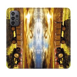 Housse cuir portefeuille Pour Samsung Galaxy A23 5G Agriculture Tracteur Color