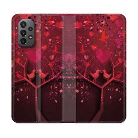 Housse cuir portefeuille Pour Samsung Galaxy A23 5G Amour Arbre