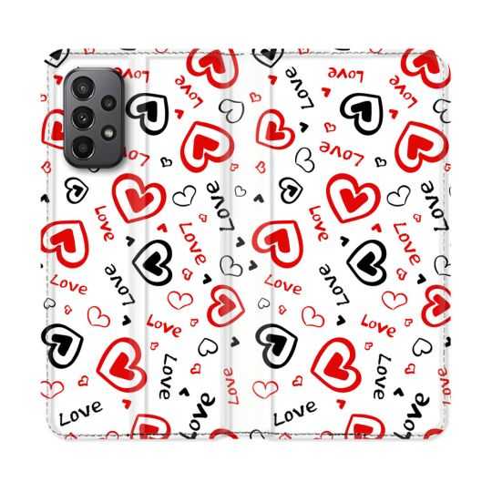 Housse cuir portefeuille Pour Samsung Galaxy A23 5G Amour Love