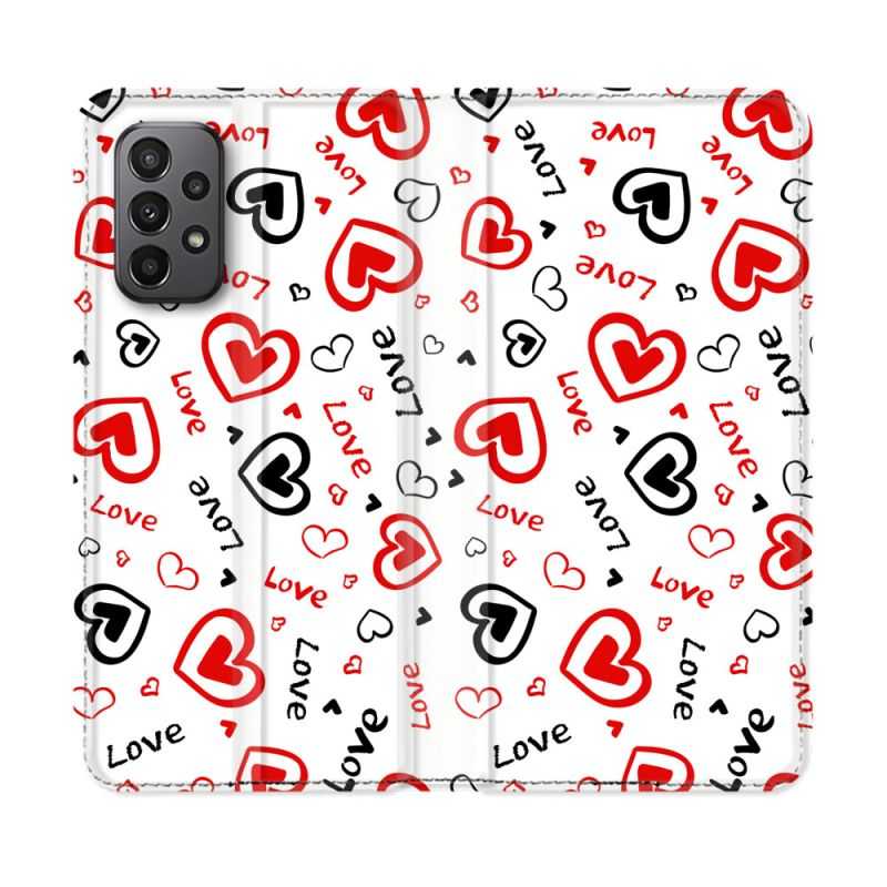 Housse cuir portefeuille Pour Samsung Galaxy A23 5G Amour Love