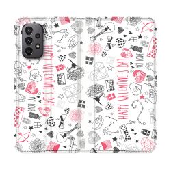 Housse cuir portefeuille Pour Samsung Galaxy A23 5G Amour Valentines