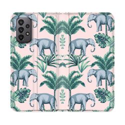 Housse cuir portefeuille Pour Samsung Galaxy A23 5G Animal Elephant Pattern