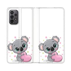 Housse cuir portefeuille Pour Samsung Galaxy A23 5G Animal Koala Cœur