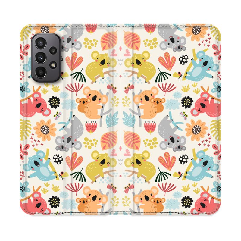 Housse cuir portefeuille Pour Samsung Galaxy A23 5G Animal Koala Pattern