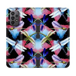 Housse cuir portefeuille Pour Samsung Galaxy A23 5G Animal Libellule