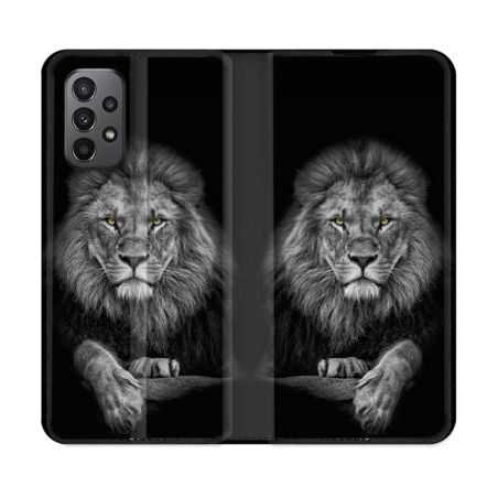 Housse cuir portefeuille Pour Samsung Galaxy A23 5G Animal Lion Majestueux