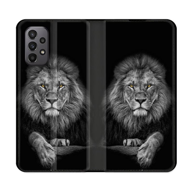 Housse cuir portefeuille Pour Samsung Galaxy A23 5G Animal Lion Majestueux
