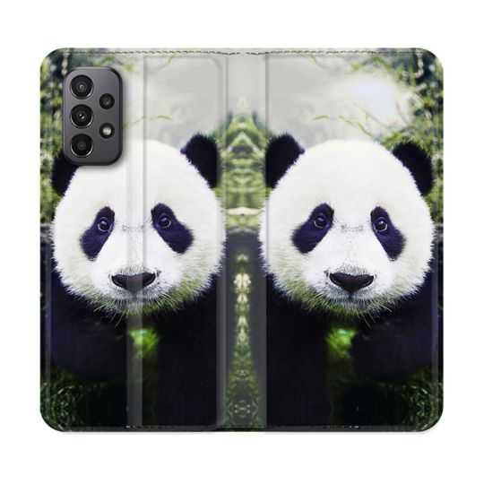 Housse cuir portefeuille Pour Samsung Galaxy A23 5G Animal Panda Color