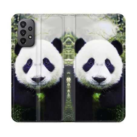 Housse cuir portefeuille Pour Samsung Galaxy A23 5G Animal Panda Color
