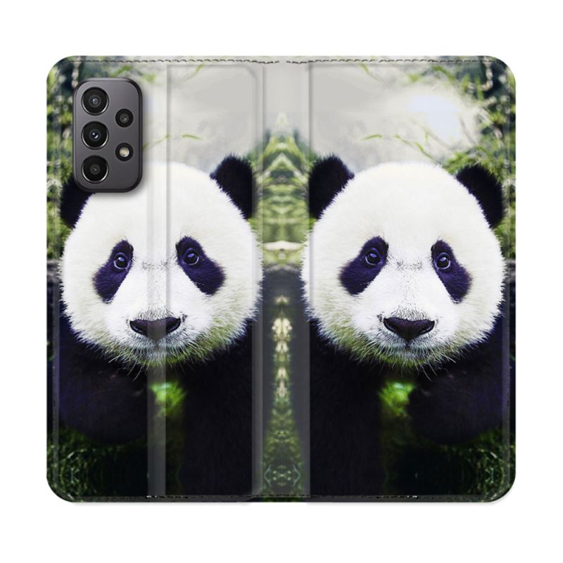 Housse cuir portefeuille Pour Samsung Galaxy A23 5G Animal Panda Color