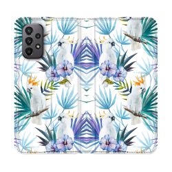 Housse cuir portefeuille Pour Samsung Galaxy A23 5G Animal Perroquet Peinture