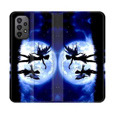 Housse cuir portefeuille Pour Samsung Galaxy A23 5G Fantastique Fee Lune