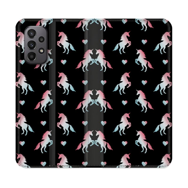 Housse cuir portefeuille Pour Samsung Galaxy A23 5G Fantastique Licorne Pattern