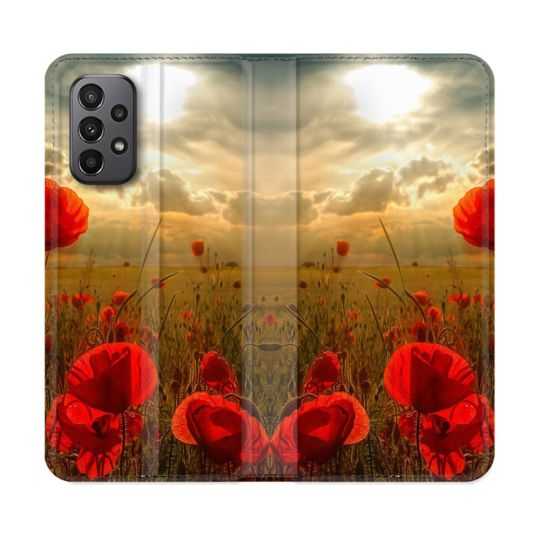 Housse cuir portefeuille Pour Samsung Galaxy A23 5G Fleur Housse cuir portefeuillelicot