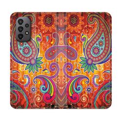 Housse cuir portefeuille Pour Samsung Galaxy A23 5G Fleur Psychedelic