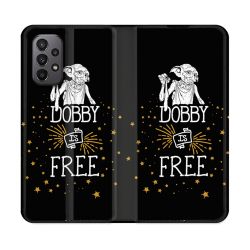 Housse cuir portefeuille Pour Samsung Galaxy A23 5G Harry Potter Dobby Free Noir