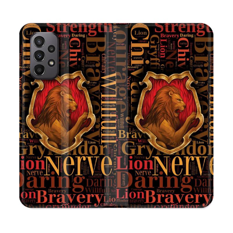 Housse cuir portefeuille Pour Samsung Galaxy A23 5G Harry Potter Griffondor
