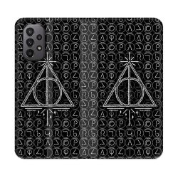 Housse cuir portefeuille Pour Samsung Galaxy A23 5G Harry Potter Hollows Triangle Noir