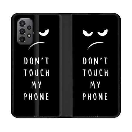 Housse cuir portefeuille Pour Samsung Galaxy A23 5G Humour Don't Touch