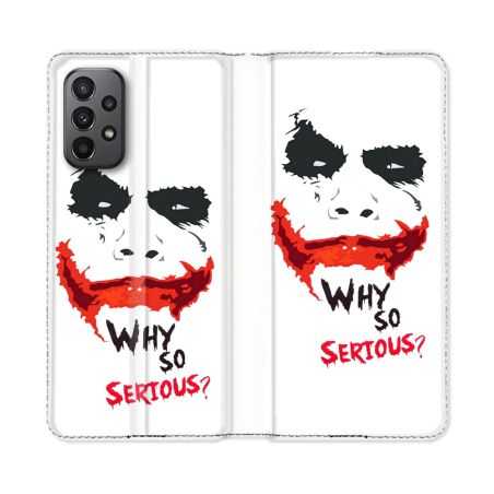 Housse cuir portefeuille Pour Samsung Galaxy A23 5G Joker Blanc