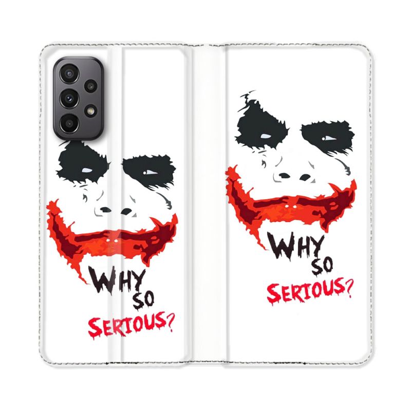 Housse cuir portefeuille Pour Samsung Galaxy A23 5G Joker Blanc